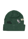 Youth New Era Knit Cuff Identity D3 Green Milwaukee Bucks Knit Hat-back 
