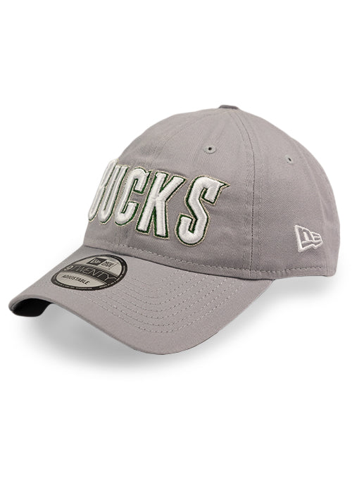 New Era 9Twenty HWC '93 Wordmark Gray Milwaukee Bucks Adjustable Hat