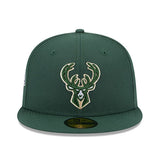 New Era 59Fifty Patch Milwaukee Bucks Fitted Hat In Green - Front View