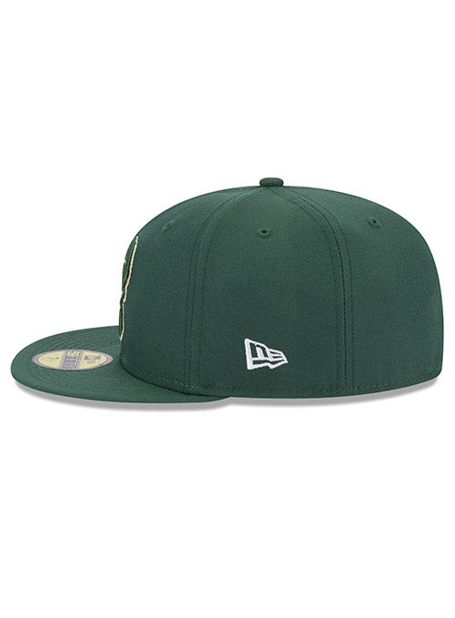 New Era 59Fifty Patch Milwaukee Bucks Fitted Hat In Green - Left Side View