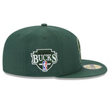 New Era 59Fifty Patch Milwaukee Bucks Fitted Hat In Green - Right Side View