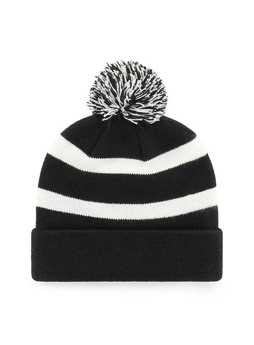 47 Brand Breakaway Black Milwaukee Bucks Cuff Pom Knit Hat in Green and White - Back View