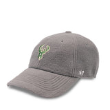 Women's 47 Brand Clean Up Noelle Gray Milwaukee Bucks Adjustable Hat- Angled Left view