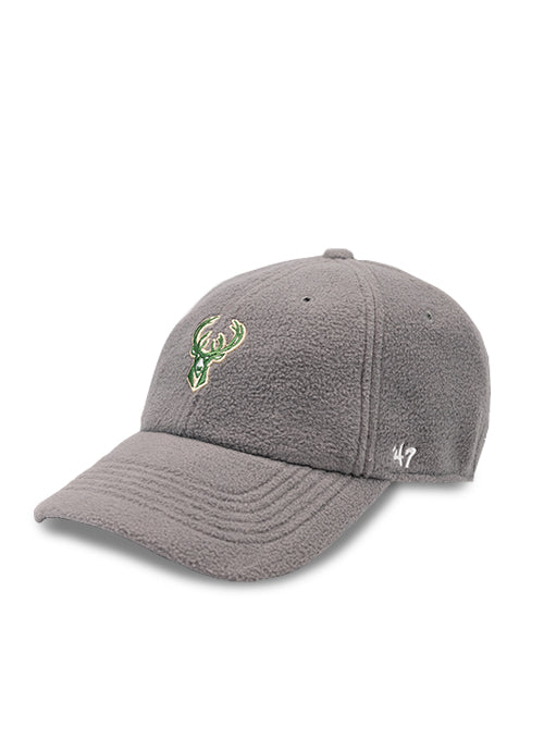 Women's 47 Brand Clean Up Noelle Gray Milwaukee Bucks Adjustable Hat- Angled Left view
