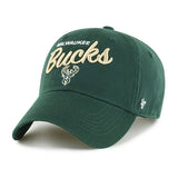 Women's 47 Brand Clean Up Phoebe Green Milwaukee Bucks Adjustable Hat - Angled Left Side View