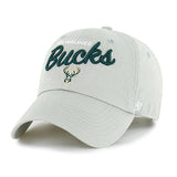'47 Brand Clean Up Phoebe Icon Milwaukee Bucks Adjustable Hat In Grey - Angled Left Side View