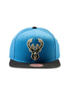Mitchell & Ness Icon Core Blue Milwaukee Bucks Snapback Hat-front