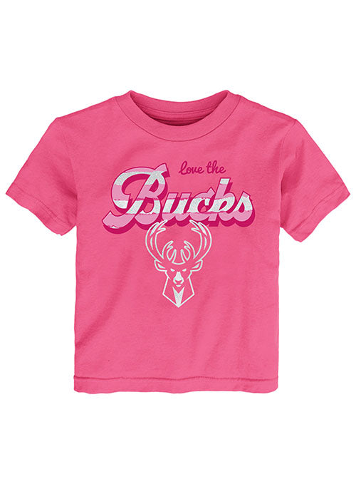 Infant Girls Sporty Stripes Milwaukee Bucks T-Shirt