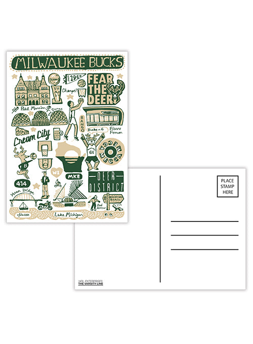 All Over Print Milwaukee Bucks Postcard