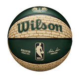 Wilson Cream Brick Milwaukee Bucks Full Basketball- Side 7