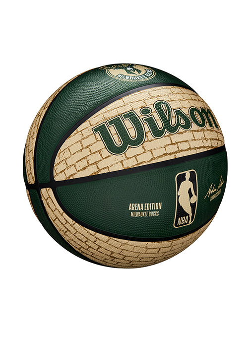 Wilson Cream Brick Milwaukee Bucks Full Basketball- Side 2