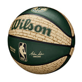 Wilson Cream Brick Milwaukee Bucks Full Basketball- Side 3