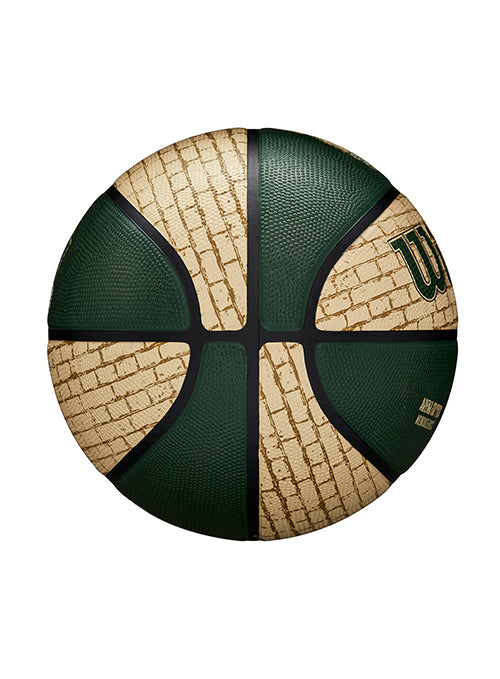 Wilson Cream Brick Milwaukee Bucks Full Basketball- Side 4