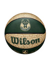 Wilson Cream Brick Milwaukee Bucks Full Basketball- Side 1