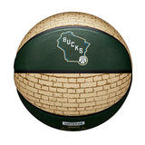 Wilson Cream Brick Milwaukee Bucks Full Basketball- Side 6