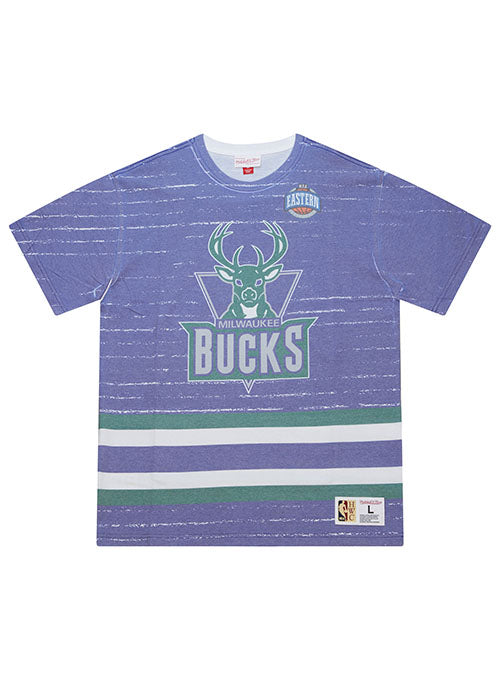 Mitchell & Ness HWC '93 Jumbotron Milwaukee Bucks T-Shirt in Purple - Front View