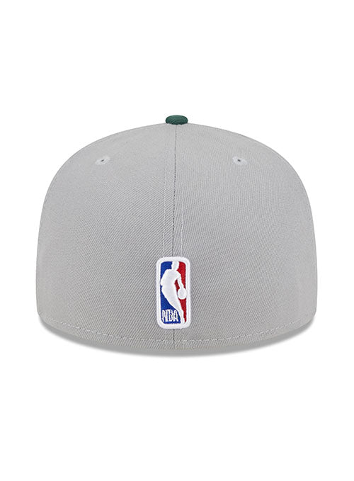 New Era Draft 2023 Grey 59FIfty Milwaukee Bucks Fitted Hat- in Grey and Green - Back View