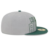New Era Draft 2023 Grey 59FIfty Milwaukee Bucks Fitted Hat- in Grey and Green - Right Side View
