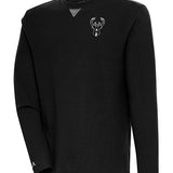 Antigua Flier Bunker Milwaukee Bucks Crewneck Sweatshirt- front