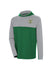 Antigua Deuce Texture Global Milwaukee Bucks Hooded Long Sleeve T-Shirt in Green and Grey - Front View