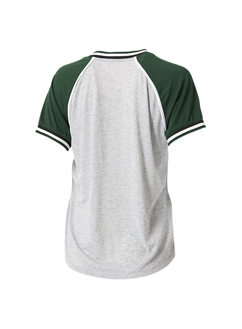 Women's Wear By Erin Andrews Raglan Milwaukee Bucks T-Shirt-back