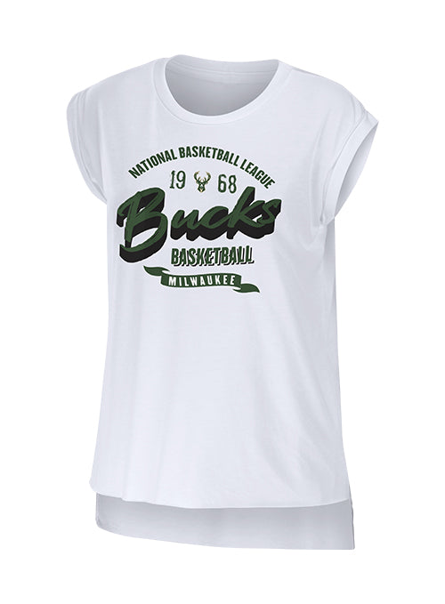 Women's Wear By Erin Andrews Muscle Milwaukee Bucks Tank Top-front