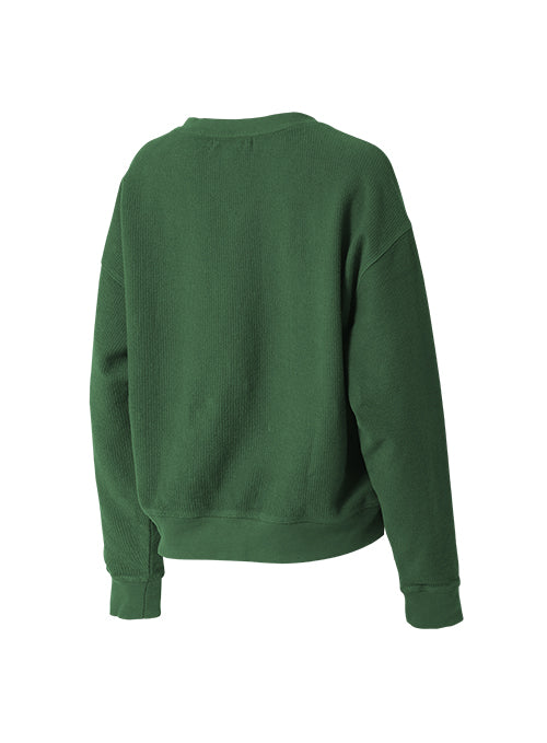 Women's Rib Knit Cord Green Milwaukee Bucks Long Sleeve T-Shirt-back