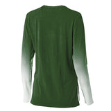 Women's Wear By Erin Andrews Dip Dye Green Milwaukee Bucks Long Sleeve T-Shirt- back