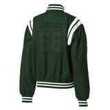 Women's Wear By Erin Andrews Green Milwaukee Bucks Satin Bomber Jacket-back