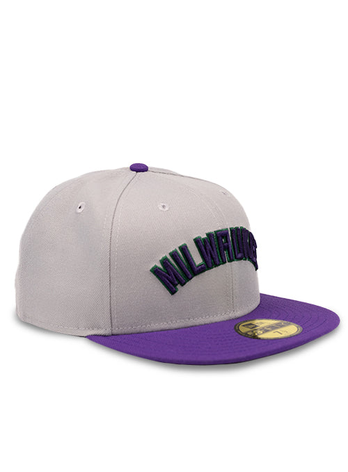 New Era 59Fifty Jersey Wordmark Milwaukee Bucks Fitted Hat- angled right