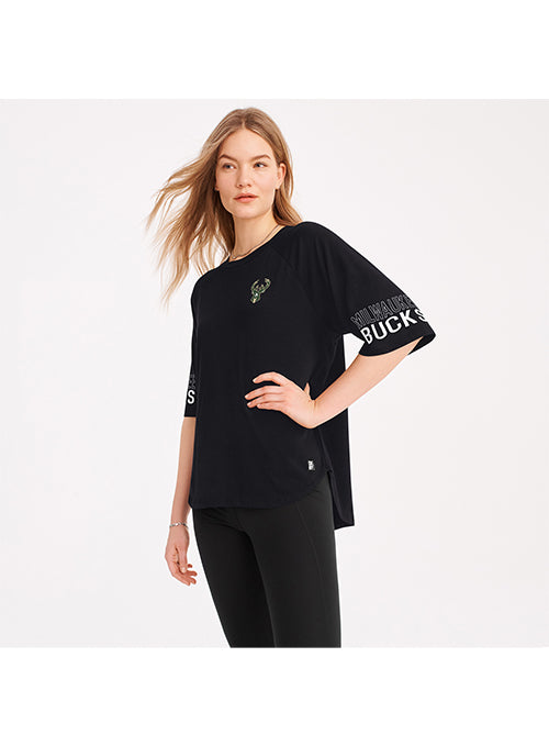 Women's DKNY Drop Hem Diana Milwaukee Bucks T-Shirt