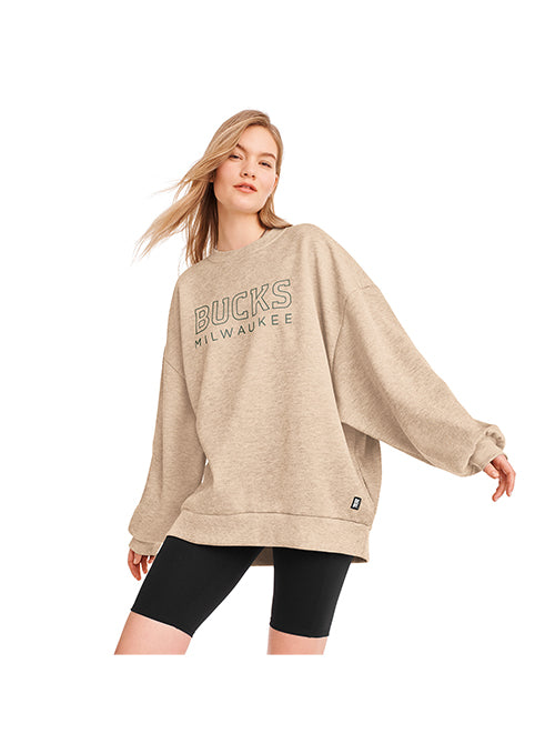 Women's DKNY Tunic Daisy Milwaukee Bucks Crewneck Sweatshirt