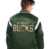 Starter Shutout Green Milwaukee Bucks Satin Varsity Jacket-back