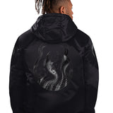 Starter Force Play Black Milwaukee Bucks 1/2 Snap Hooded Pullover Jacket-back