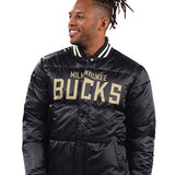 Starter Puffer Bronx Milwaukee Bucks Satin Jacket-front