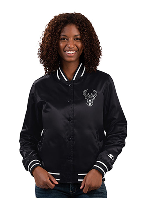 Women's G-III City Back Milwaukee Bucks Varsity Jacket-front