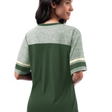 Women's G-III Track Color Blocked Milwaukee Bucks T-Shirt-back