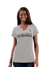 Women's G-III Faded City Milwaukee Bucks T-Shirt-front