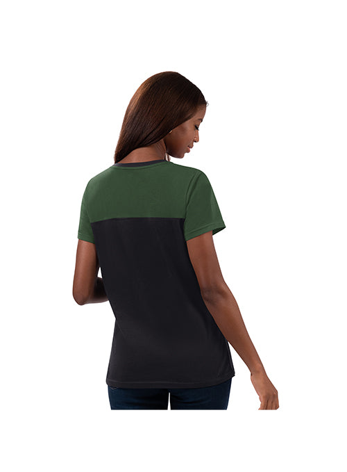 Women's G-III Cheer Glitter Milwaukee Bucks T-Shirt-back