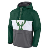 Fanatics Anorak Blocked Milwaukee Bucks Lightweight Jacket- Front