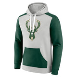 Fanatics Primary Arctic Milwaukee Bucks Hooded Sweatshirt- Front View
