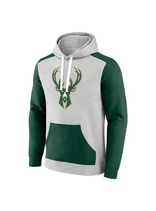 Fanatics Primary Arctic Milwaukee Bucks Hooded Sweatshirt- Front View