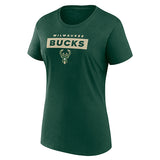 Women's Fanatics Alley-Oop Green Milwaukee Bucks T-Shirt- Front