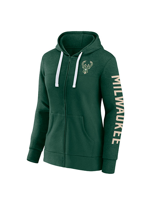 Women's Fanatics City Ties Milwaukee Bucks Hooded Sweatshirt- Front