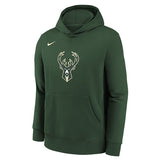Juvenile Nike Club Logo Green Milwaukee Bucks Hooded Sweatshirt - Front View