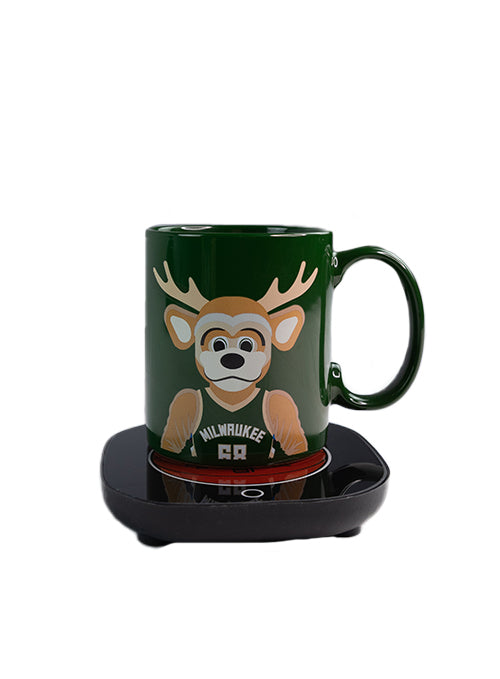 Uncanny Brands Global Bango Milwaukee Bucks Mug & Warmer-mug on warmer