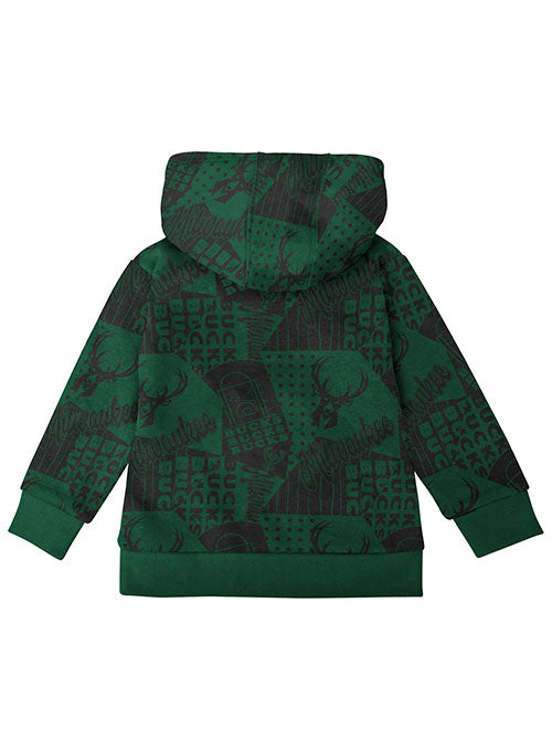 Toddler Outerstuff Milwaukee Bucks Hooded Sweatshirt & Pants Fleece Set - Sweatshirt Back View