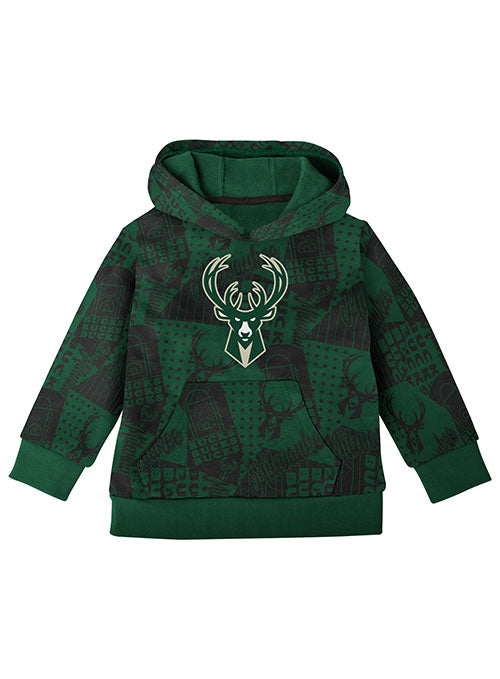 Toddler Outerstuff Milwaukee Bucks Hooded Sweatshirt & Pants Fleece Set - Sweatshirt Front View