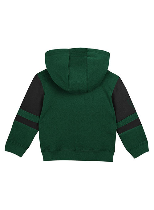 Toddler Outerstuff To The League Full Zip Hooded Sweatshirt in Green and Black - Back View