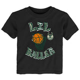 Toddler Outerstuff Lil Baller Milwaukee Bucks T-Shirt in Black - Front View